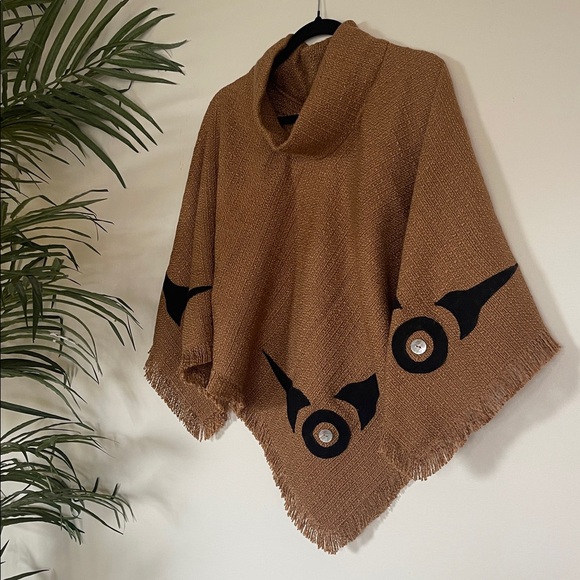 Ay Lelum Accessories - Ay Ay Mut | Coast Salish Original Cowl Neck Poncho
